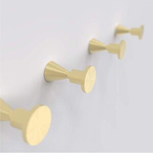 Gold Hooks for Wall Set of 2 – Decorative Wall Hooks Brass Metal – Modern Entryway Hooks – Bathroom Towel Hooks - Hanging Simple Wall Mounted Coat Hook