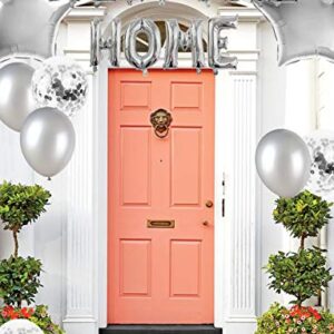 JumDaQ Welcome Home Letter Balloon Banner with Star Confetti Balloons for Home Family Party Decorations( 24 Pack) (Silver)