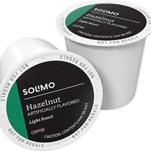 Amazon Brand - 100 Ct. Solimo Light Roast Coffee Pods, Breakfast Blend, Compatible & 100 Ct. Solimo Light Roast Coffee Pods, Hazelnut Flavored, Compatible with Keurig 2.0 K-Cup Brewers