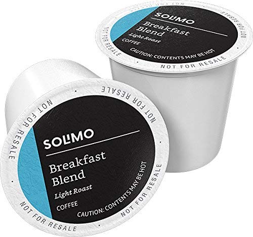 Amazon Brand - 100 Ct. Solimo Light Roast Coffee Pods, Breakfast Blend, Compatible & 100 Ct. Solimo Light Roast Coffee Pods, Hazelnut Flavored, Compatible with Keurig 2.0 K-Cup Brewers