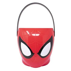 spiderman marvel-character bucket-children's halloween trick or treat candy and storage pail, multi (sm00632)