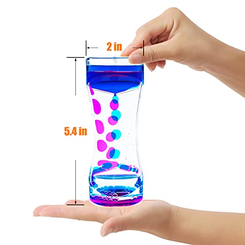 OCTTN Liquid Motion Timer Bubbler Desktop Toy, 4 Pack Bubble Timer Sensory Toy for Adults, Fidget Toy, Stress Relief and Anxiety Relief, Relaxing, Autism, ADHD Toys