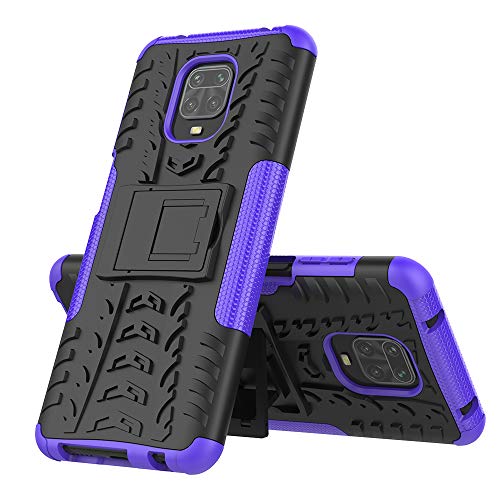 COTDINFORCA Compatible with Xiaomi Redmi Note 9S / Note 9 Pro Case Heavy Duty with Kickstand Dual Layer Drop Protection Shockproof Hard Phone Case for Xiaomi Redmi Note 9 Pro Max/Note 9S. Hyun Purple