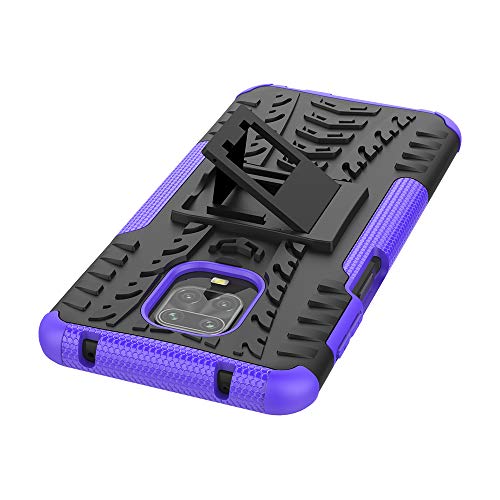 COTDINFORCA Compatible with Xiaomi Redmi Note 9S / Note 9 Pro Case Heavy Duty with Kickstand Dual Layer Drop Protection Shockproof Hard Phone Case for Xiaomi Redmi Note 9 Pro Max/Note 9S. Hyun Purple