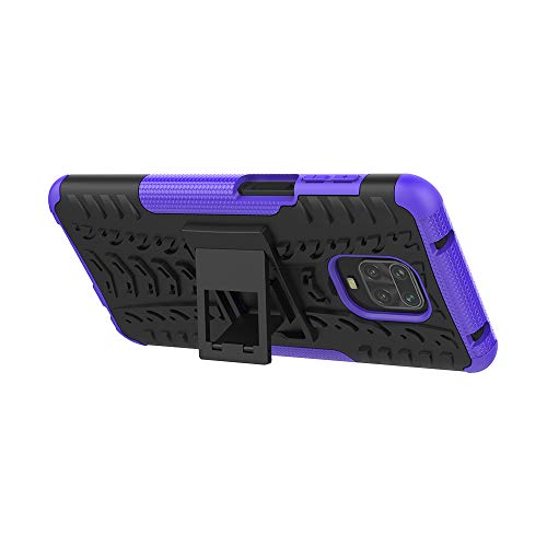 COTDINFORCA Compatible with Xiaomi Redmi Note 9S / Note 9 Pro Case Heavy Duty with Kickstand Dual Layer Drop Protection Shockproof Hard Phone Case for Xiaomi Redmi Note 9 Pro Max/Note 9S. Hyun Purple