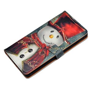 YHB Case for Galaxy Note 9, Smiling Snowman with Red Scarf and Top Hat Leather Wallet Flip Case Credit Card Holder Stand Shockproof Protector TPU Cover for Samsung Galaxy Note 9