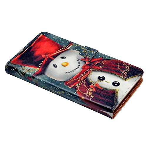 YHB Case for Galaxy Note 9, Smiling Snowman with Red Scarf and Top Hat Leather Wallet Flip Case Credit Card Holder Stand Shockproof Protector TPU Cover for Samsung Galaxy Note 9