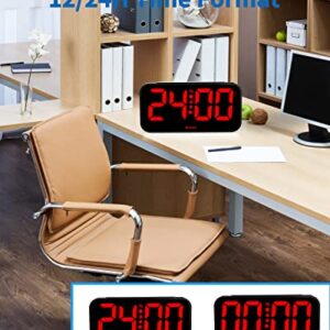 ZEITHALTER 10''Large Digital Alarm Clock Big Wall Clock for Bedroom, Jumbo Number Display, 3 Level Adjustable Digit Brightness Dimmer with Led Night Light, Battery Backup, 12/24 H