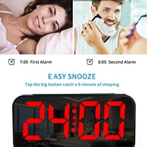 ZEITHALTER 10''Large Digital Alarm Clock Big Wall Clock for Bedroom, Jumbo Number Display, 3 Level Adjustable Digit Brightness Dimmer with Led Night Light, Battery Backup, 12/24 H