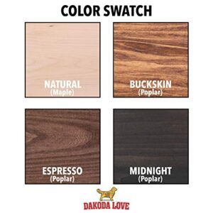 DAKODA LOVE Floating Shelves | Rugged Distressed | Solid Hardwood | Premium Craftsman Quality | Easy Hidden Bracket Wall Mount | Set of 2 (Midnight, 36" L x 10" D)