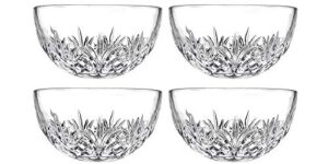 godinger bowl set - crystal mini prep bowls, dip, dessert, bar snack dish bowls - 5oz, set of 4