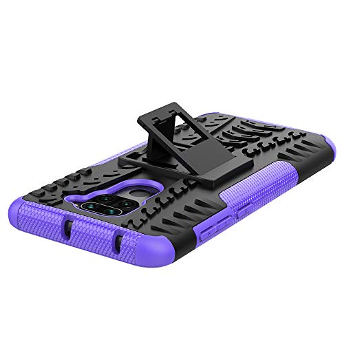 COTDINFORCA Compatible with Xiaomi Redmi Note 9 Case,Redmi Note 9 Case Heavy Duty with Kickstand Dual Layer Drop Protection Shockproof Hard Phone Case for Xiaomi Redmi Note 9. Hyun Purple