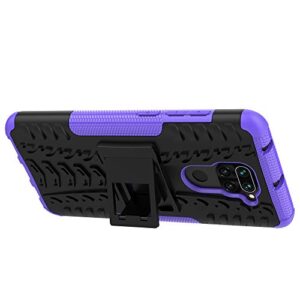 COTDINFORCA Compatible with Xiaomi Redmi Note 9 Case,Redmi Note 9 Case Heavy Duty with Kickstand Dual Layer Drop Protection Shockproof Hard Phone Case for Xiaomi Redmi Note 9. Hyun Purple