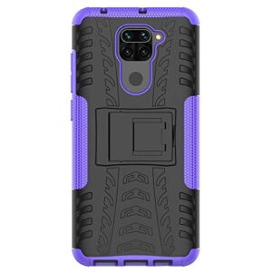 COTDINFORCA Compatible with Xiaomi Redmi Note 9 Case,Redmi Note 9 Case Heavy Duty with Kickstand Dual Layer Drop Protection Shockproof Hard Phone Case for Xiaomi Redmi Note 9. Hyun Purple