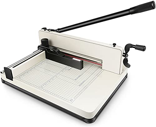 Heavy Duty Paper Cutter,17 inch Guillotine Paper Cutter, Cortadora de Papel 500 Sheets Papers,Guillotine Paper Scrap Slicer Trimmer for Cardstock Cards Leather with Metal Base for Office Home School