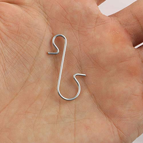 E-outstanding 100pcs Small S Shape Hook Christmas Tree Decorations Silver S Hook Supplies for Home Party