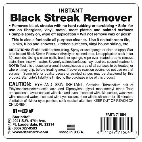 Star brite 071664 Instant Black Streak Remover - 64 oz.