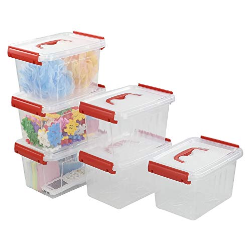 Kiddream 3 Quart Small Plastic Box, Storage Containers with Lids Set of 6