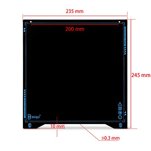 BIQU Upgrade SSS Spring Steel Sheet with Magnetic Sticker, 235X235MM Ultra-Flexible Removable Surface Heated Bed Platform 3D Printer Parts Printing Build Plate for Ender 3/Ender3 Pro/Ender 5/B1