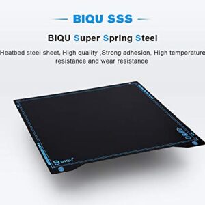 BIQU Upgrade SSS Spring Steel Sheet with Magnetic Sticker, 235X235MM Ultra-Flexible Removable Surface Heated Bed Platform 3D Printer Parts Printing Build Plate for Ender 3/Ender3 Pro/Ender 5/B1