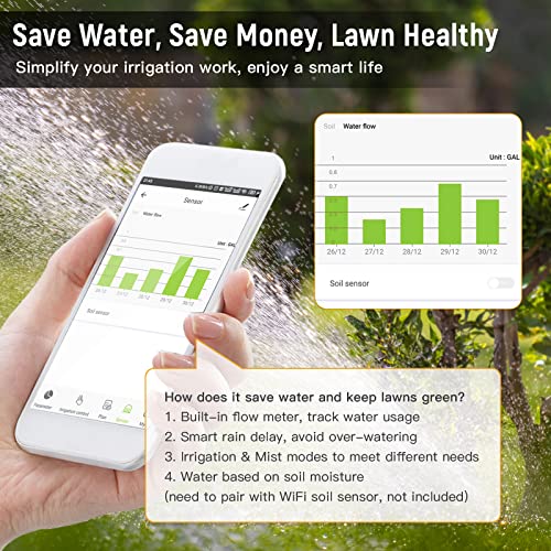 RAINPOINT Sprinkler Timer WiFi Water Timer, Smart Garden Hose Faucet Timer, WiFi Lawn Sprinkler Controller Irrigation System Valve, APP & Voice Control, Automatic Rain Delay (2nd Gen, 2022 Release)