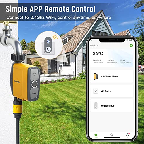 RAINPOINT Sprinkler Timer WiFi Water Timer, Smart Garden Hose Faucet Timer, WiFi Lawn Sprinkler Controller Irrigation System Valve, APP & Voice Control, Automatic Rain Delay (2nd Gen, 2022 Release)