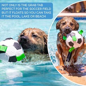 Hyper Pet The Original Quality Grab Tabs Dog Soccer Ball & Dog Football (Indoor-Outdoor Interactive Dog Toy Dog Balls with Easy Grab Tabs) Fun Dog Tug Toy and Dog Ball - 7.5"