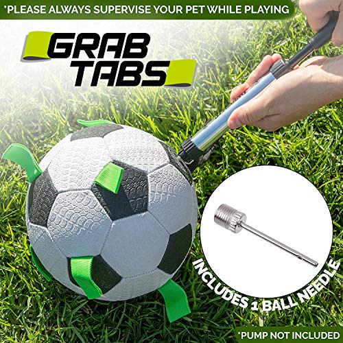 Hyper Pet The Original Quality Grab Tabs Dog Soccer Ball & Dog Football (Indoor-Outdoor Interactive Dog Toy Dog Balls with Easy Grab Tabs) Fun Dog Tug Toy and Dog Ball - 7.5"