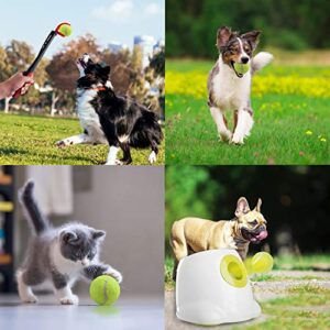 PetPrime Dog Automatic Ball Launcher Dog Interactive Toy Dog Fetch Toy Pet Ball Thrower Throwing Game 3 Tennis Balls Tennis Ball Launcher for Dogs Included Launch Distance 10ft 20ft 30ft - Mini Style