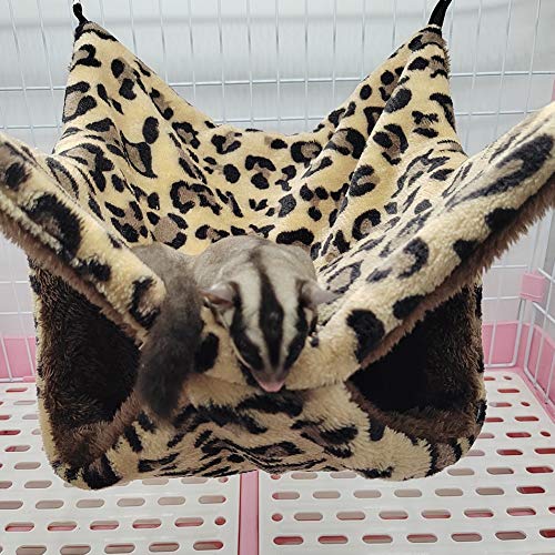 ELEpure Small Animals Hammock Guinea Pig Sugar Glider Bedding Nest Plush Hanging Bed Hideout for Ferret Chinchilla Squirrel Rat Hedgehog Gerbils Warm Playing