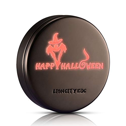 LION CITY Halloween Pumpkin Fidget Spinner, Glow in The Dark Hand Spinner with Red Luminosity, Fully Metallic Desk Toy with Replaceable Bearing, Comes with Mini Flashlight, Matte Finish, Dark Brown