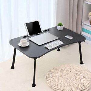 bedside table mobile medical overbed table, student study writing table computer gaming table bedroom laptop table, home office desk workstation study reading writing desk pc laptop table (black)