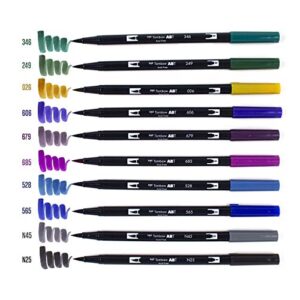 Tombow Dual Brush Pen Bohemian Marker, 10 Piece