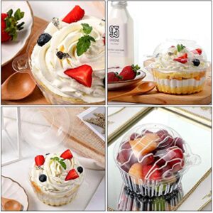 100PCS Clear Plastic Individual Cupcake Containers Boxes, Disposable Stackable Cupcake Holder, Salad Favor Cake Holder Muffin Case Cups Pod for Halloween, Christmas and New Year Party (Pack of 100)