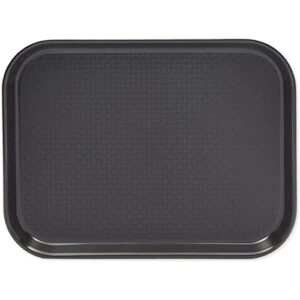 8 Pack Plastic Nonslip Serving Tray for Cafeteria, School Lunch, Fast Food, Restaurant, Black (12 x 16 in)