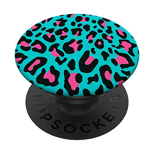 Ruby Pink Black Blue Leopard Print Cheetah Animal Pattern PopSockets Swappable PopGrip