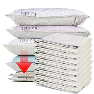 vacuum storage bags, 8 premium bags xl, patented manual compression no pump or vacuum needed, space saver tear resistant bags
