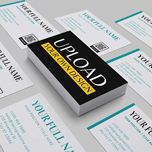 Custom Printed Business Cards [2-Sides] Thick Personalized Cards (300GSM 14PT) 3.5" x 2" [100% Printed in the USA] Premium Front & Back Sides (Customizable)