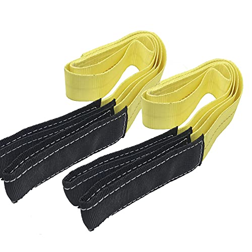 AsgenoX 2 Pack 2 "x6' Tow Strap with Reinforced Loops Vehicle Recovery Rope 18,000 lbs Pound Capacity Recovery Strap (2 "x6' Tow Strap)