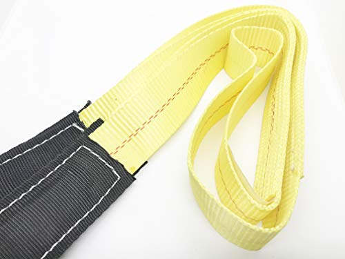 AsgenoX 2 Pack 2 "x6' Tow Strap with Reinforced Loops Vehicle Recovery Rope 18,000 lbs Pound Capacity Recovery Strap (2 "x6' Tow Strap)