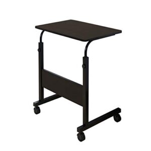 standing desk computer desk, height adjustable desk sit stand desk with 4 movable wheels, portable writing study laptop table desk