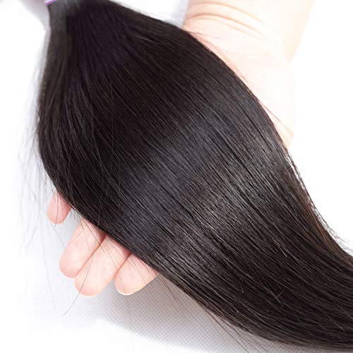 Brazilian Straight Hair Bundles 10A Straight Bundles 100% Unprocessed Virgin Hair Straight Human Hair Bundles Remy Hair 3 Bundles Natural Color (14 16 18)