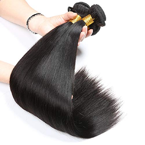 Brazilian Straight Hair Bundles 10A Straight Bundles 100% Unprocessed Virgin Hair Straight Human Hair Bundles Remy Hair 3 Bundles Natural Color (14 16 18)