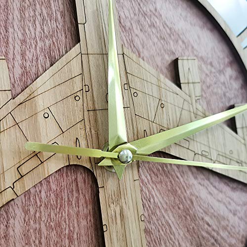 The Geeky Days Boeing KC-135 Stratotanker Military Warplane Wooden Silent Quartz Wall Clock Aviation Home Decor Aerial Refueling Airplane Modern Wall Watch