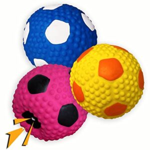 wieppo soft squeaky dog ball 2.56”, latex squeaky dog toys for medium dogs and small dogs to fetch, chase 3pcs