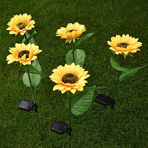 SHAREMORE Sunflower Solar Lights Outdoor, 2pcs LED Lawn for Outdoor Garden Outdoor Garden Powerful Sunflower Solar Lamps Night Light, for Terrace, Courtyard Decoration.