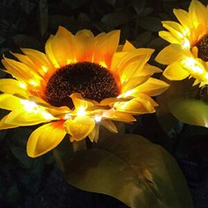 SHAREMORE Sunflower Solar Lights Outdoor, 2pcs LED Lawn for Outdoor Garden Outdoor Garden Powerful Sunflower Solar Lamps Night Light, for Terrace, Courtyard Decoration.