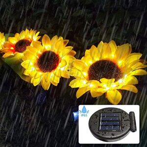 SHAREMORE Sunflower Solar Lights Outdoor, 2pcs LED Lawn for Outdoor Garden Outdoor Garden Powerful Sunflower Solar Lamps Night Light, for Terrace, Courtyard Decoration.