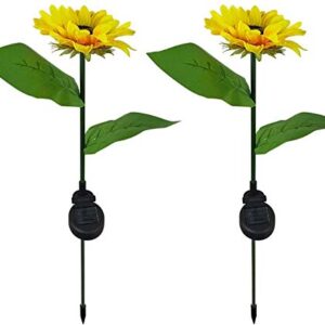 SHAREMORE Sunflower Solar Lights Outdoor, 2pcs LED Lawn for Outdoor Garden Outdoor Garden Powerful Sunflower Solar Lamps Night Light, for Terrace, Courtyard Decoration.