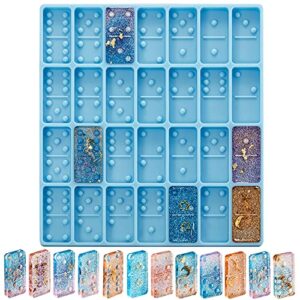 domino mold for epoxy domino mold for resin candy molds clay mold dominoes molds 28 cavities silicone mold for pendant epoxy molds cake jewelry making tool (blue,125 gram)